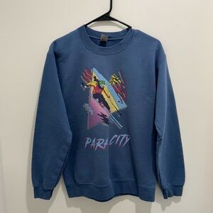 Park City Vintage Ski Graphic Sweatshirt Blue Gildan Heavy Blend Size S